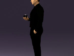 man in black ball 8 in hand 0549 3D Model