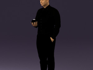 man in black ball 8 in hand 0549 Modelo 3D