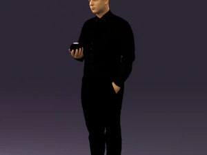 man in black ball 8 in hand 0549 3D Model