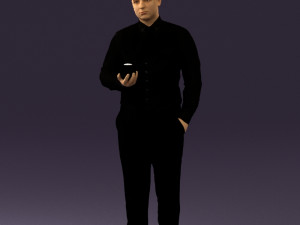 man in black ball 8 in hand 0549 Modelo 3D