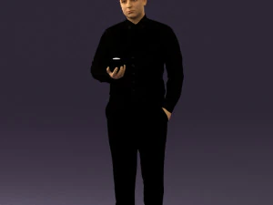 man in black ball 8 in hand 0549 3D Model