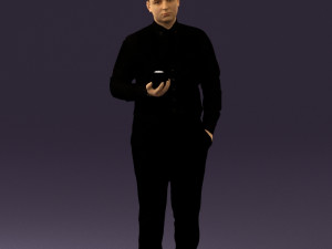 man in black ball 8 in hand 0549 Modelo 3D