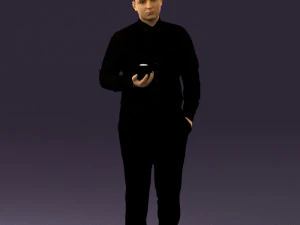 man in black ball 8 in hand 0549 3D Model
