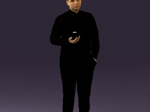 man in black ball 8 in hand 0549 Modelo 3D