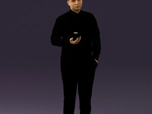 man in black ball 8 in hand 0549 3D Model