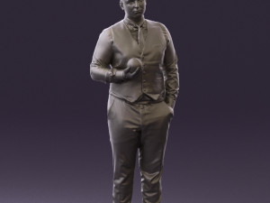 man in black ball 8 in hand 0549 Modelo 3D