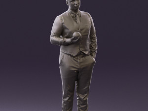man in black ball 8 in hand 0549 Modelo 3D
