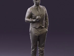man in black ball 8 in hand 0549 3D Model