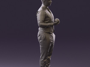 man in black ball 8 in hand 0549 Modelo 3D