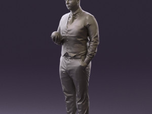 man in black ball 8 in hand 0549 Modelo 3D