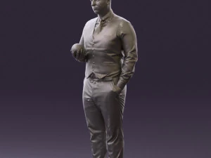 man in black ball 8 in hand 0549 3D Model