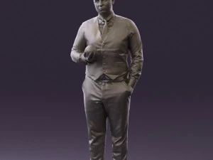 man in black ball 8 in hand 0549 3D Model