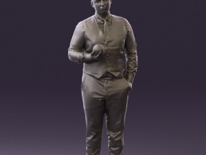 man in black ball 8 in hand 0549 Modelo 3D