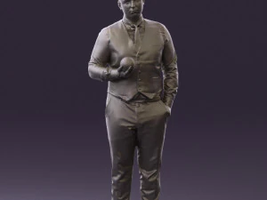 man in black ball 8 in hand 0549 3D Model