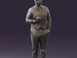 man in black ball 8 in hand 0549 3D Model