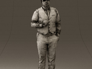 man in black ball 8 in hand 0549 Modelo 3D