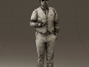man in black ball 8 in hand 0549 3D Model