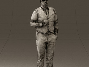 man in black ball 8 in hand 0549 Modelo 3D