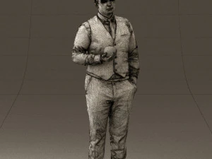 man in black ball 8 in hand 0549 3D Model