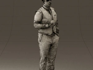 man in black ball 8 in hand 0549 3D Model