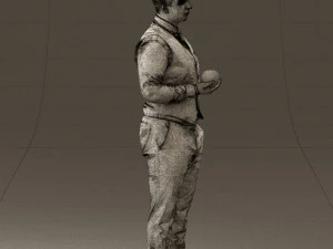 man in black ball 8 in hand 0549 3D Model