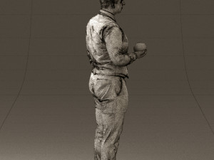 man in black ball 8 in hand 0549 Modelo 3D