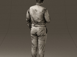 man in black ball 8 in hand 0549 Modelo 3D