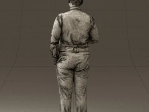 man in black ball 8 in hand 0549 3D Model