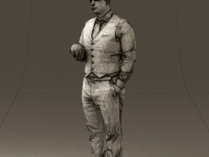 man in black ball 8 in hand 0549 Modelo 3D