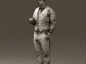 man in black ball 8 in hand 0549 3D Model