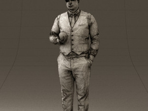 man in black ball 8 in hand 0549 Modelo 3D
