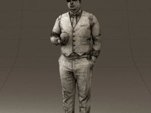 man in black ball 8 in hand 0549 3D Model