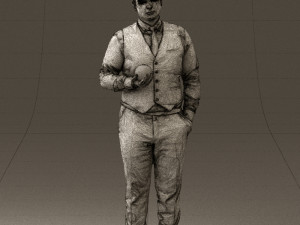 man in black ball 8 in hand 0549 Modelo 3D