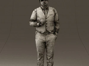 man in black ball 8 in hand 0549 3D Model