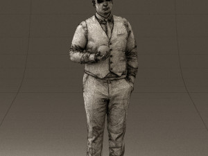 man in black ball 8 in hand 0549 Modelo 3D