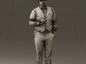 man in black ball 8 in hand 0549 3D Model