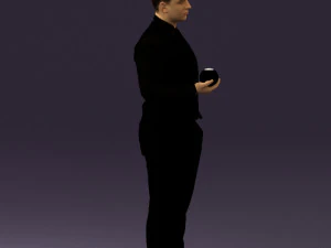 man in black ball 8 in hand 0549 3d print ready 3D Print Model