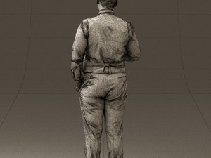 man in black ball 8 in hand 0549 3d print ready 3D Принт Модель