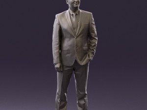 man in dark blue suit red tie 0548 3d print ready Model do druku 3D