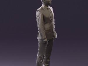 man in dark blue suit red tie 0548 3d print ready Model do druku 3D
