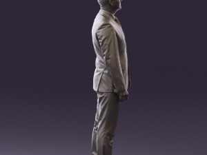 man in dark blue suit red tie 0548 3d print ready Model do druku 3D