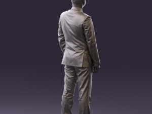 man in dark blue suit red tie 0548 3d print ready Model do druku 3D