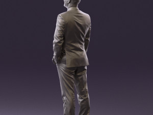 man in dark blue suit red tie 0548 3d print ready Model do druku 3D