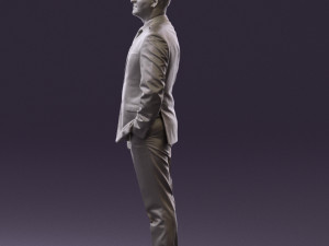 man in dark blue suit red tie 0548 3d print ready Model do druku 3D