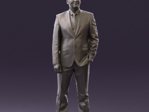 man in dark blue suit red tie 0548 3d print ready Model do druku 3D