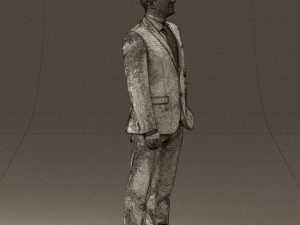 man in dark blue suit red tie 0548 3d print ready Model do druku 3D
