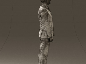 man in dark blue suit red tie 0548 3d print ready Model do druku 3D