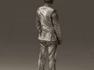 man in dark blue suit red tie 0548 3d print ready Model do druku 3D