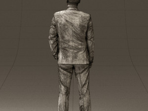 man in dark blue suit red tie 0548 3d print ready Model do druku 3D