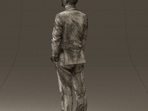 man in dark blue suit red tie 0548 3d print ready Model do druku 3D